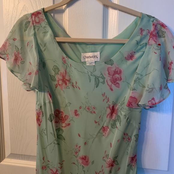 Chadwick’s Mint Floral Dress P - Picture 2 of 4